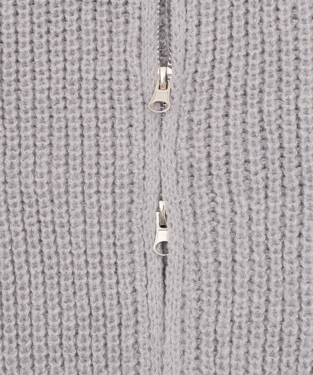 WEGO ダブルZIPニットカーデ グレー