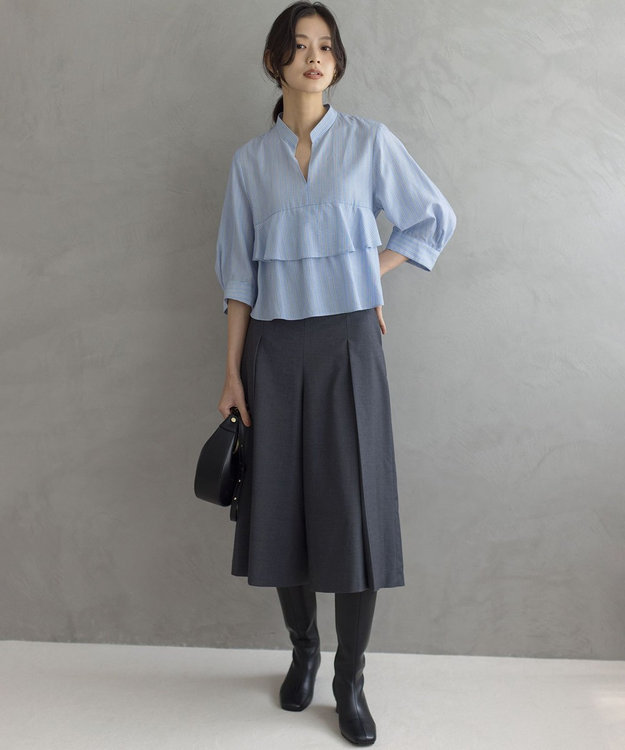 組曲 S ハンサムツイルキュロット パンツ グレー系
