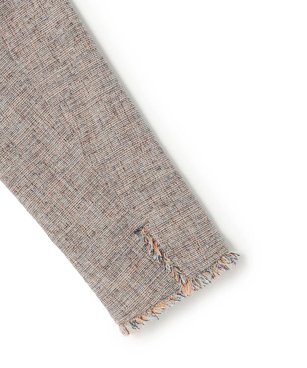 23区 【先行予約】リネンライクブッチャー フリンジノーカラージャケット ダークブラウン系