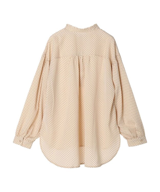 CRAFT STANDARD BOUTIQUE ピコフリルドットブラウス Beige