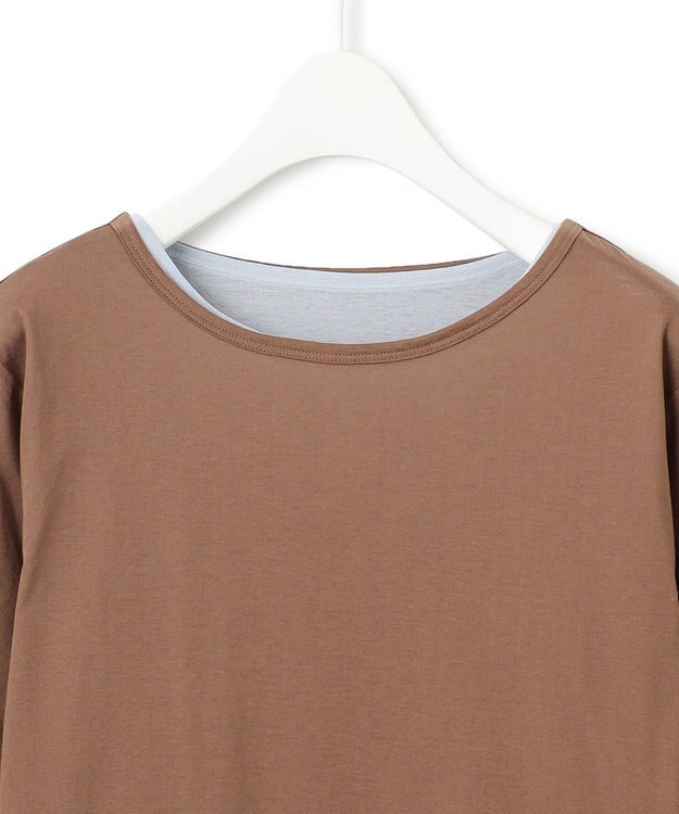 ICB L 【洗える】46Gハンドレッドジャージー プルオーバー ブラウン×サックス系