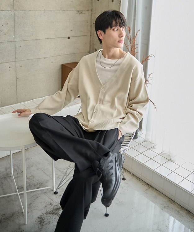 WEGO 【ユニセックス着用ITEM】ミラノリブカーディガン ホワイト