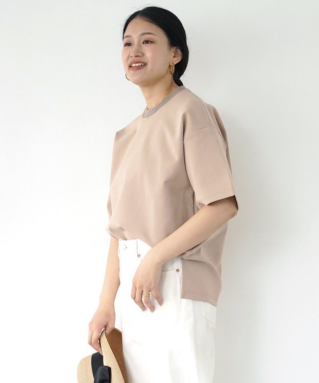 WHITE MAILS 【UNISEX】PAPER DOUBLE JERSEY OVERSIZED T-シャツ ベージュ