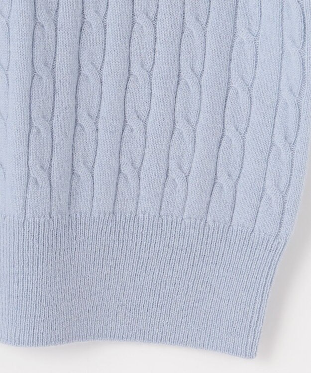 J.PRESS LADIES 【洗える】WOOL BLEND AIR ケーブル ニット サックスブルー系