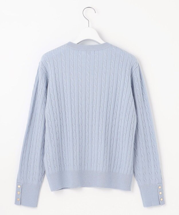 J.PRESS LADIES 【洗える】WOOL BLEND AIR ケーブル ニット サックスブルー系