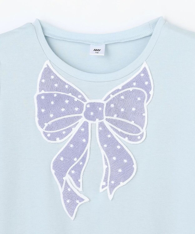ANY KIDS ドットリボン 長袖Tシャツ サックスブルー