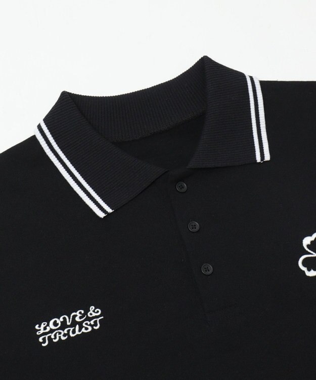 WEGO 【ユニセックス着用ITEM/MLサイズ展開】モチーフロゴポロスウェット ブラック