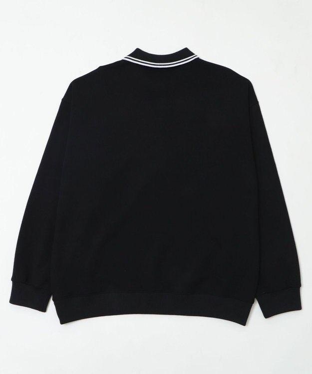 WEGO 【ユニセックス着用ITEM/MLサイズ展開】モチーフロゴポロスウェット ブラック