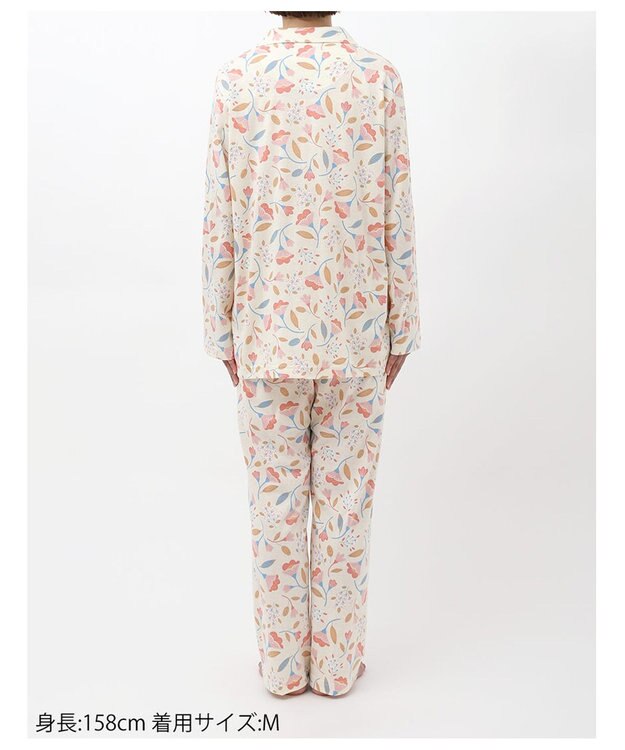 Wing パジャマ 長袖 長ズボン 綿100%(本体) 天竺素材 レディース EP7044 ウイング／ワコール アイボリー