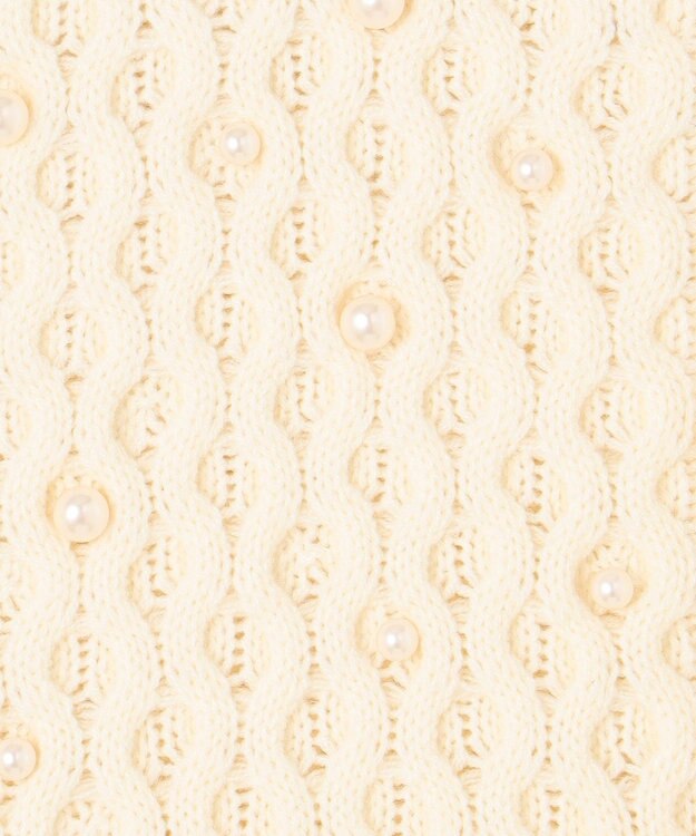 組曲 【WEB限定】パール釦ケーブル ニット アイボリー系