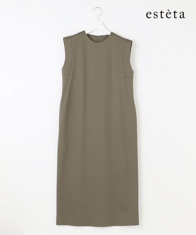 23区 【エステータ】スビンプラチナムポンチ ワンピース カーキ系