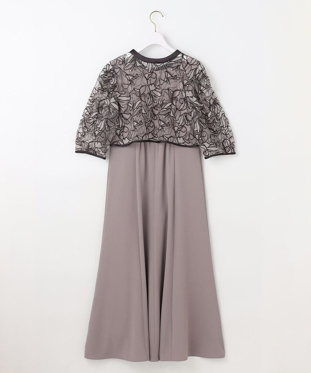 ANY SIS 【LilyCalin】ラインフラワーボレロ × ドレス ライトモカ