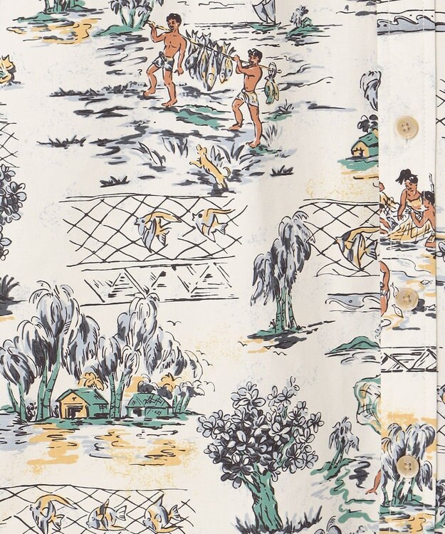 JOSEPH ABBOUD 【ハワイの老舗アロハブランドとコラボ】KAHALA ALOHA　アロハ シャツ ライトグレー系6