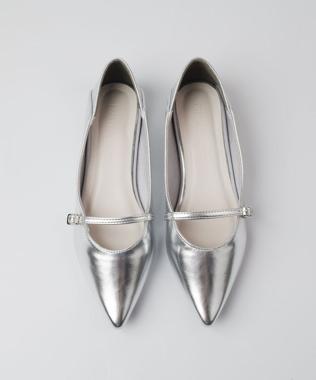 BONTRE 【PRECIEUX JOUET/プレシュウジュエ】ポインテッドフラットメリージェーン シルバー