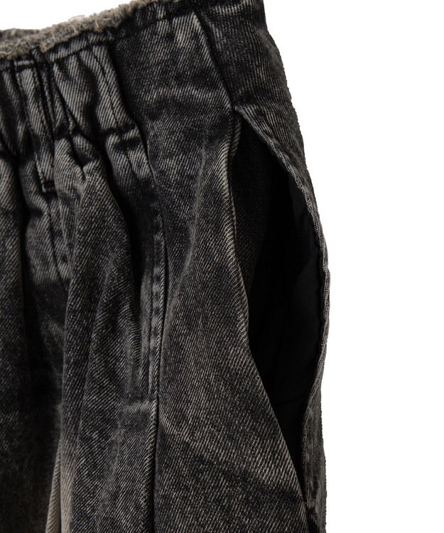 WEGO ヴィンテージウォッシュプリーツスカパン ブラックその他