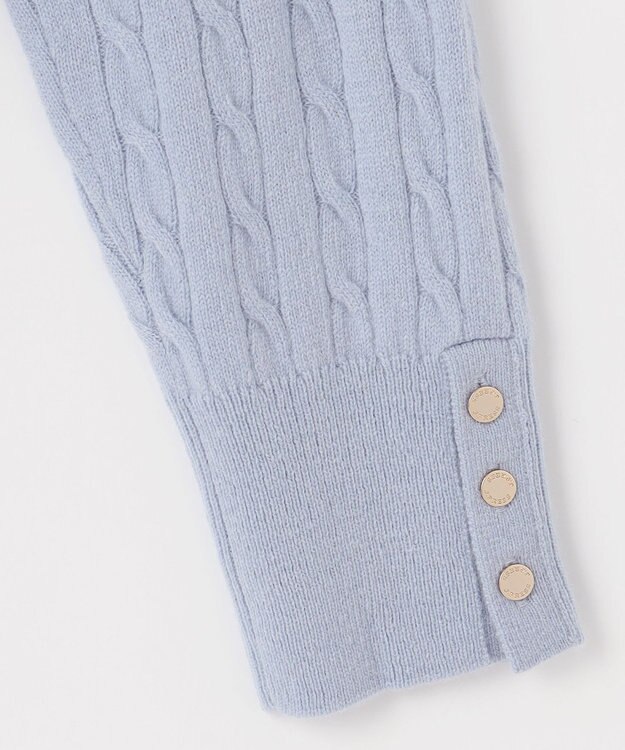 J.PRESS LADIES 【洗える】WOOL BLEND AIR ケーブル ニット サックスブルー系