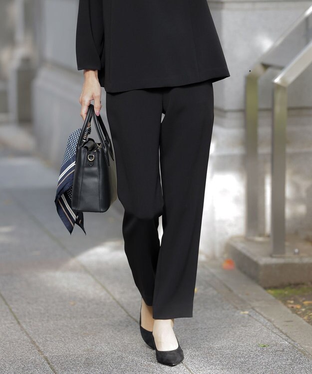 J.PRESS LADIES S 【セットアップ対応】セラテリーダブルクロス テーパード パンツ ブラック系