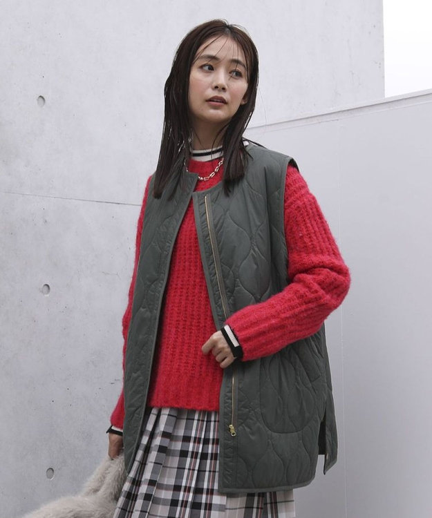 Green Parks キルティングＺＩＰベスト Khaki