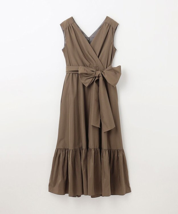 GRACE CONTINENTAL ライトタフタドレス カーキ