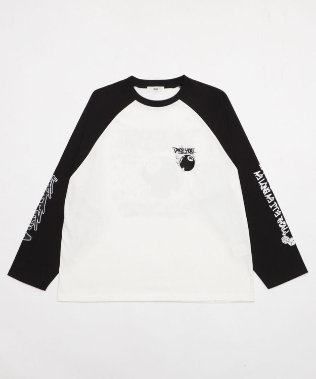 WEGO 【ユニセックス着用ITEM/MLサイズ展開】スリーブロゴグラフィックラグランT（LS） ブラックその他