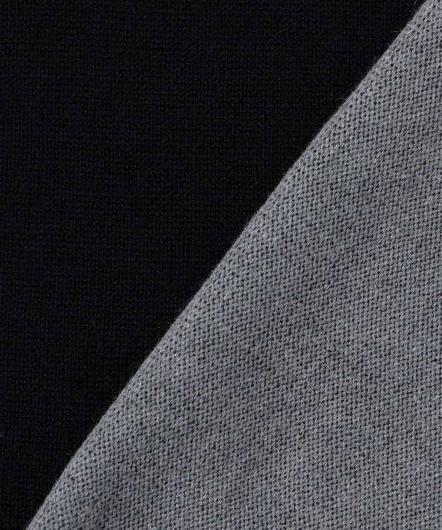 23区GOLF 【WOMEN】【ウォッシャブル 】バイカラー ニットソー ブラック系