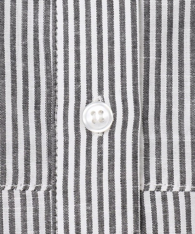 ANY 【洗濯機可能】ダブルポケット クロップドシャツ ストライプ