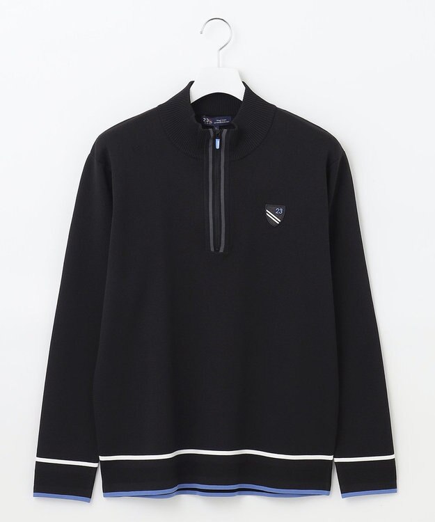 23区GOLF 【MEN】ハーフジップ ニットソー ブラック系