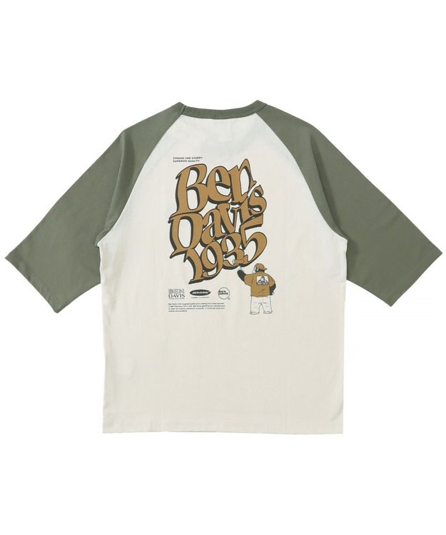 WEGO 【ユニセックス着用ITEM/MLサイズ展開】別注BENDAVISグラフィックラグランT（7S） ホワイトアイボリー