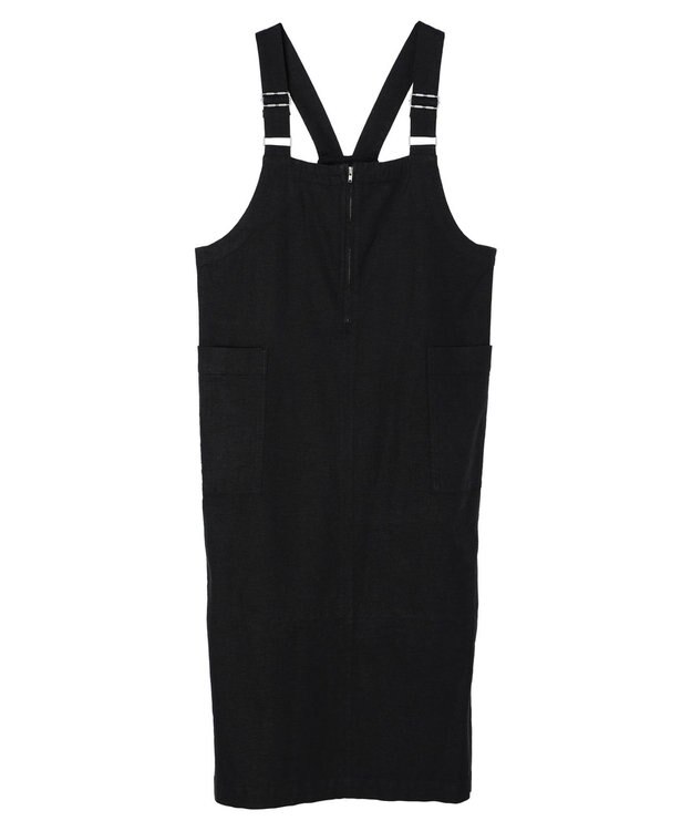 AMERICAN HOLIC リネンブレンドＩラインジャンバースカート Black