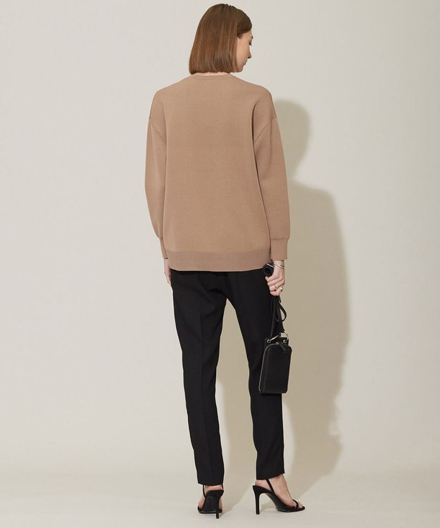 ICB 【洗える】 コットンポリエステルスムース ニットプルオーバー アンバーベージュ系