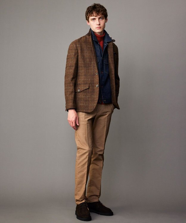 JOSEPH ABBOUD 【キングサイズ・ウエストも伸びる!/洗える/速乾/ストレッチ】ハイパワーシャンブレードビー パンツ ライトグレー系