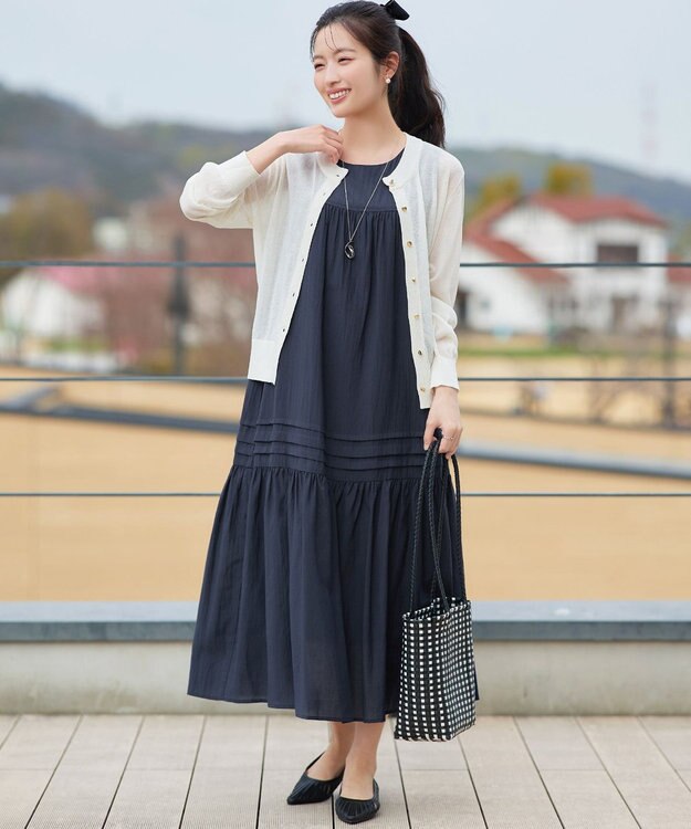 Tiaclasse 麻タッチカーディガン オフホワイト