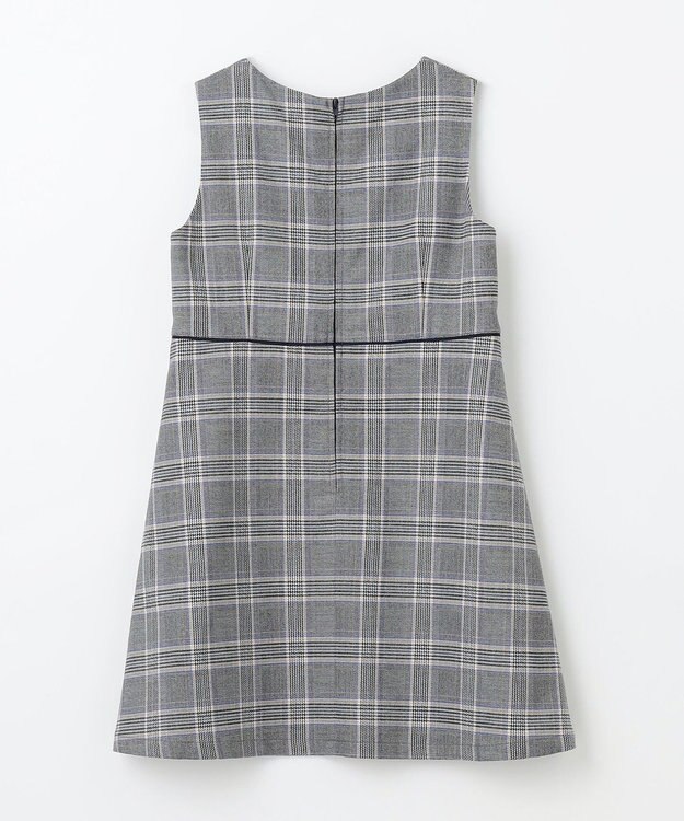 組曲 KIDS 【150-160cm】キチントチェック ジャンパースカート グレー系3