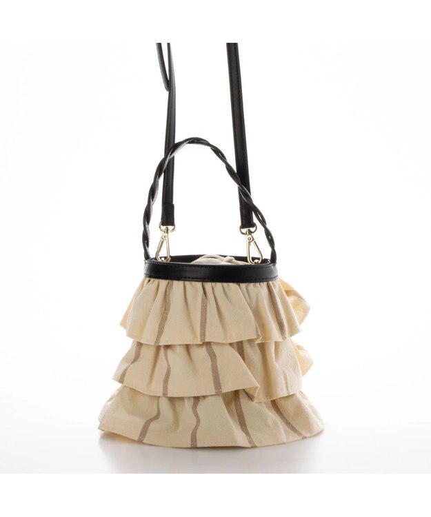 UNBILLION cachecache ミニフリルバケツ型2wayショルダーバッグ アイボリー