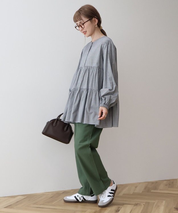 AMERICAN HOLIC ティアードギャザーブラウス Gingham Check