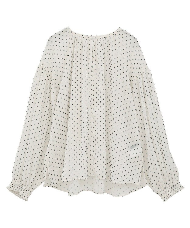 YECCA VECCA シアードットジャガードブラウス Ivory