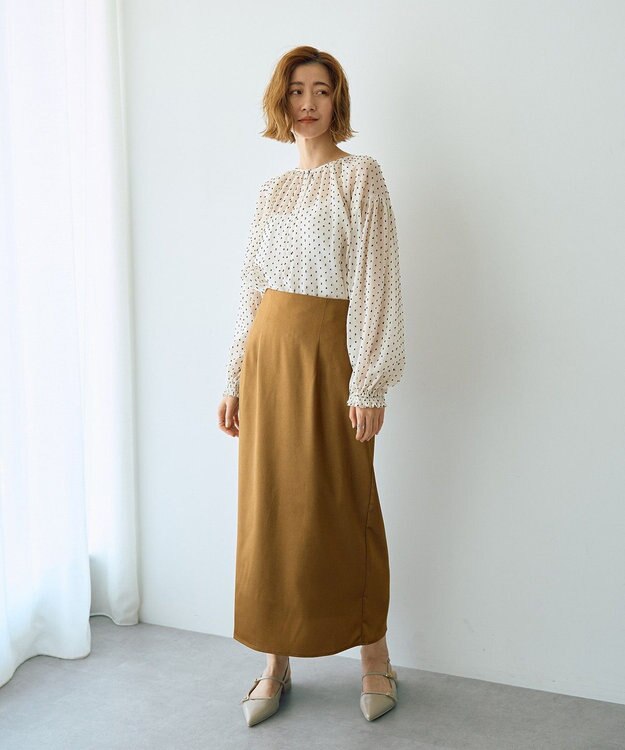 YECCA VECCA シアードットジャガードブラウス Ivory