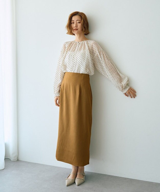 YECCA VECCA シアードットジャガードブラウス Ivory