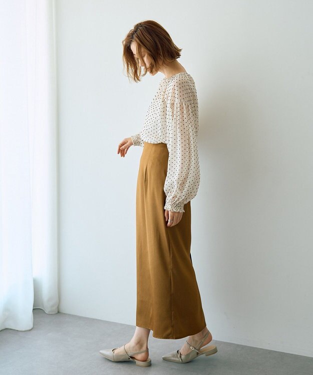 YECCA VECCA シアードットジャガードブラウス Ivory