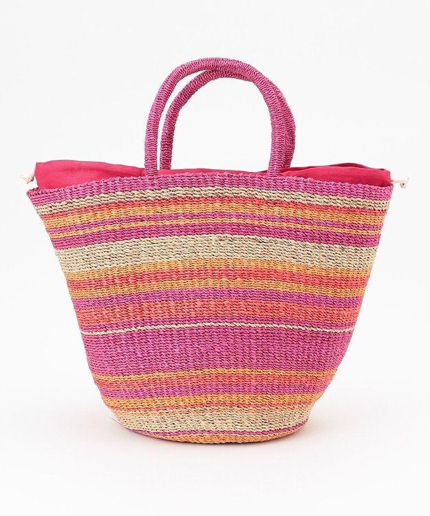 ONWARD CROSSET SELECT 【VIOLAd’ORO】MIRO アバカカラーボーダーバッグ M pink×fuchsia