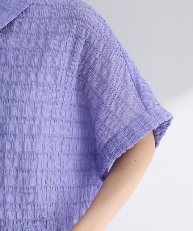 Green Parks シアーシャーリングフレンチスリーブシャツ Purple