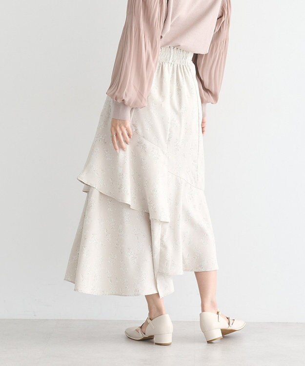 earth music&ecology フラワーアシメティアードスカート Beige