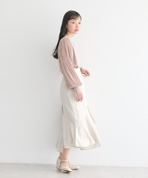 earth music&ecology フラワーアシメティアードスカート Beige