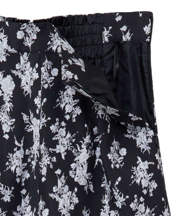 earth music&ecology フラワーアシメティアードスカート Black