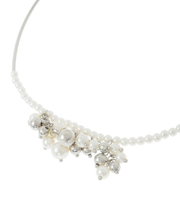 YECCA VECCA パールMIXパイプネックレス Silver
