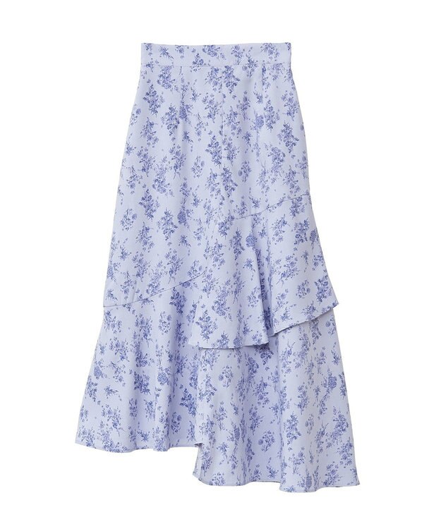 earth music&ecology フラワーアシメティアードスカート Sax