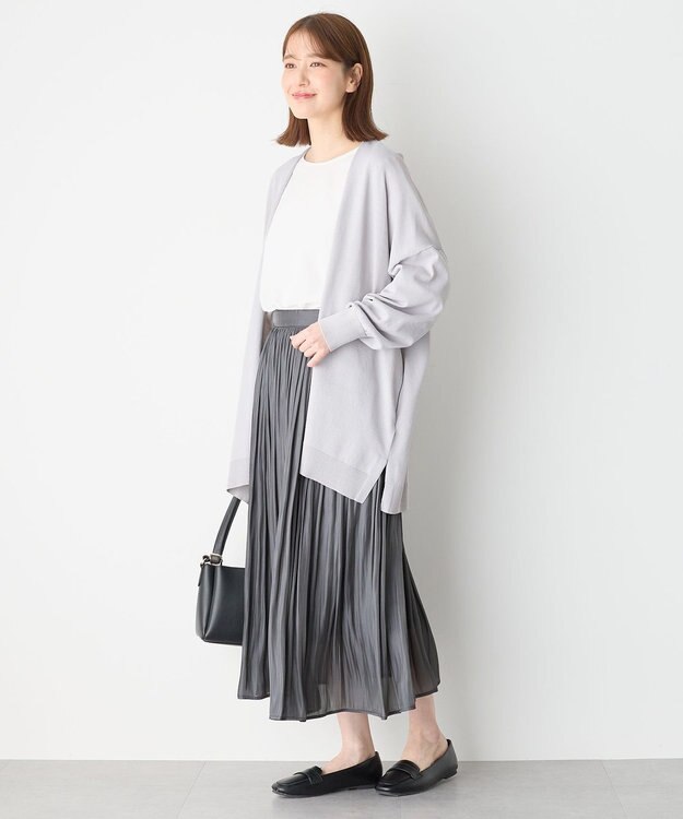 ANY ニットカーディガン ライトグレー