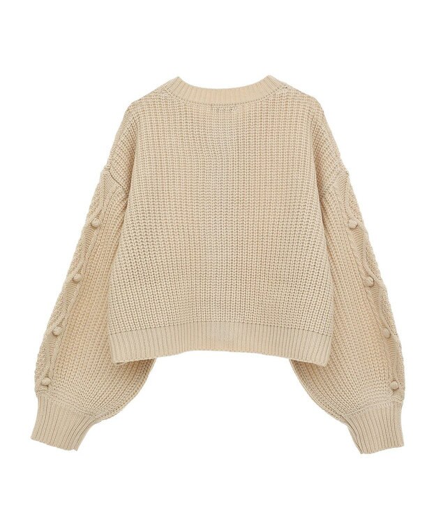 earth music&ecology ポップコーンケーブルカーディガン Ivory