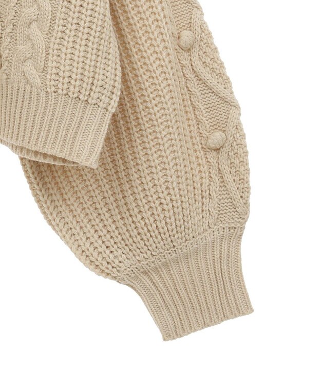 earth music&ecology ポップコーンケーブルカーディガン Ivory