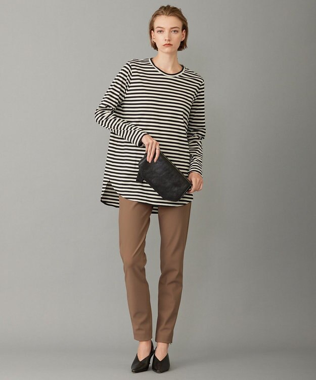 ICB 【洗える】テックストレッチ レギンスパンツ モカ系